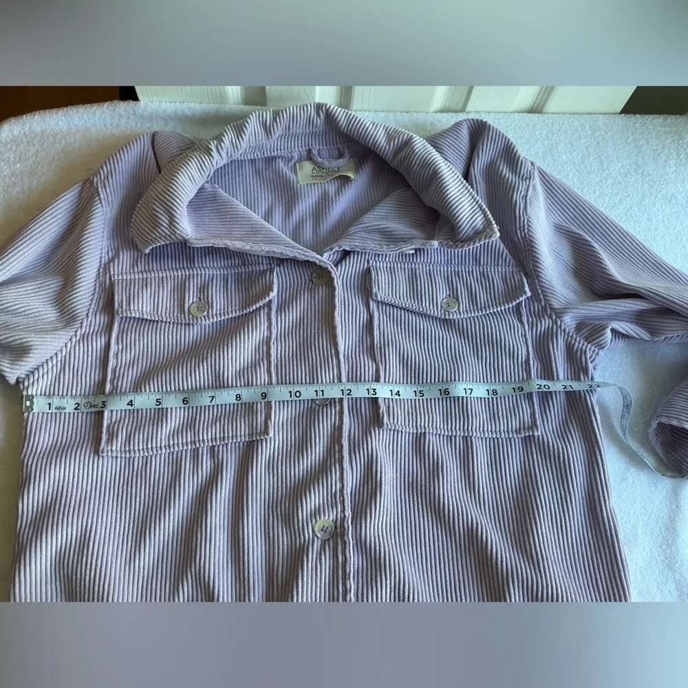Ashley By 26 International Lavender Striped Utility Jacket